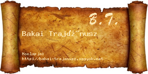 Bakai Trajánusz névjegykártya